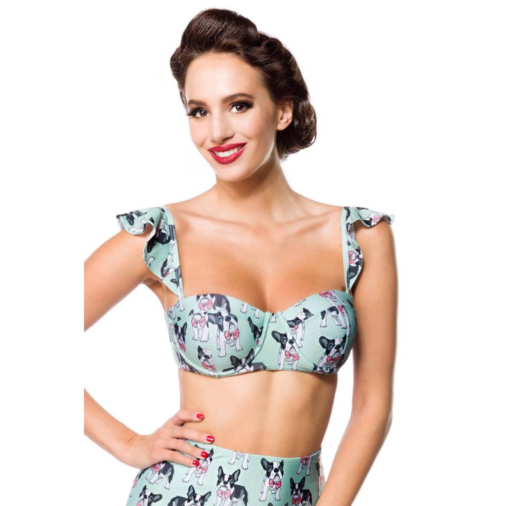 Belsira - Vintage Bikini-Oberteil - S - Grün